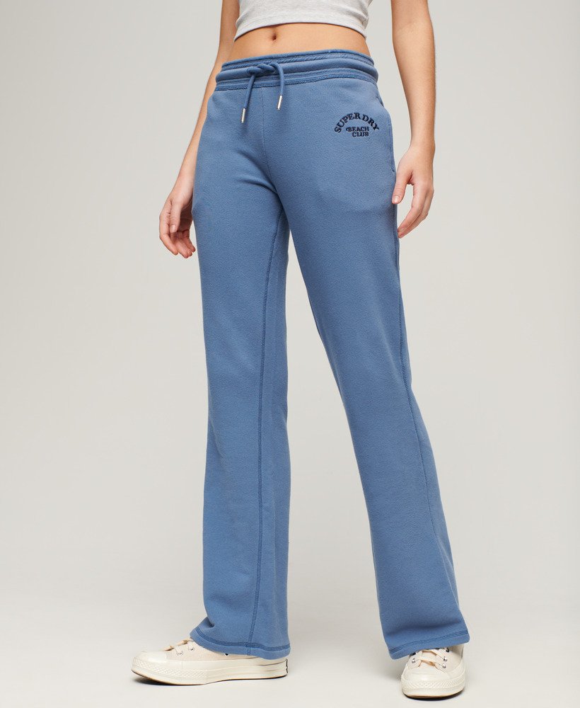 athletic essentials low rise flare joggers in wedgewood blue