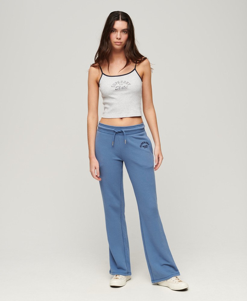 athletic essentials low rise flare joggers in wedgewood blue