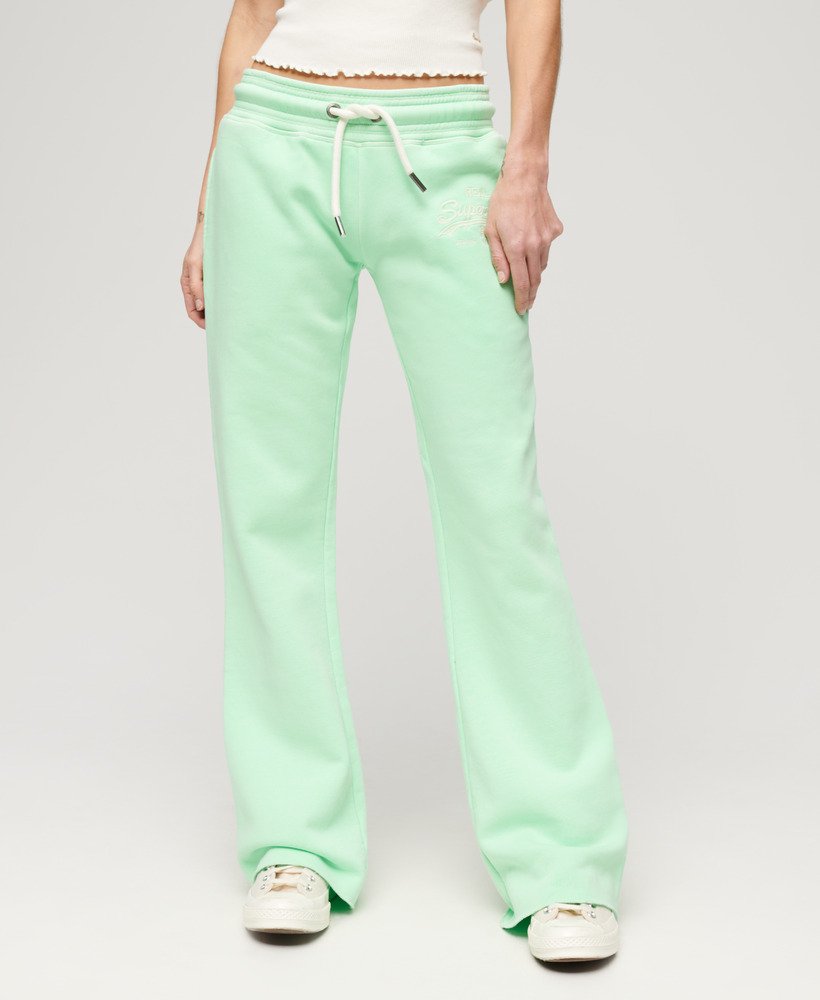 neon vintage logo low rise flare joggers in neo mint green