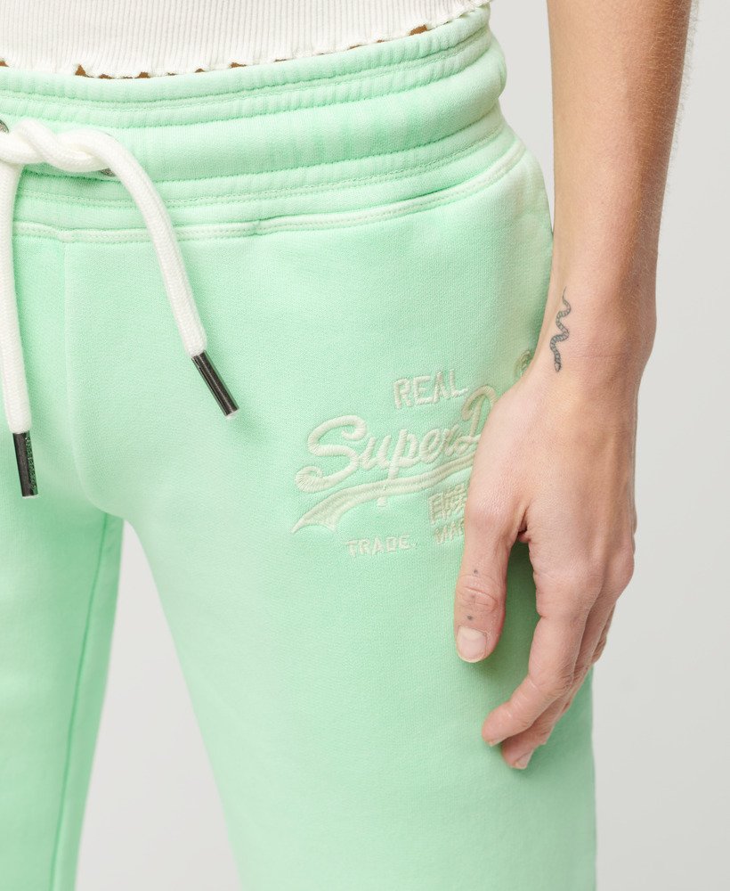 neon vintage logo low rise flare joggers in neo mint green
