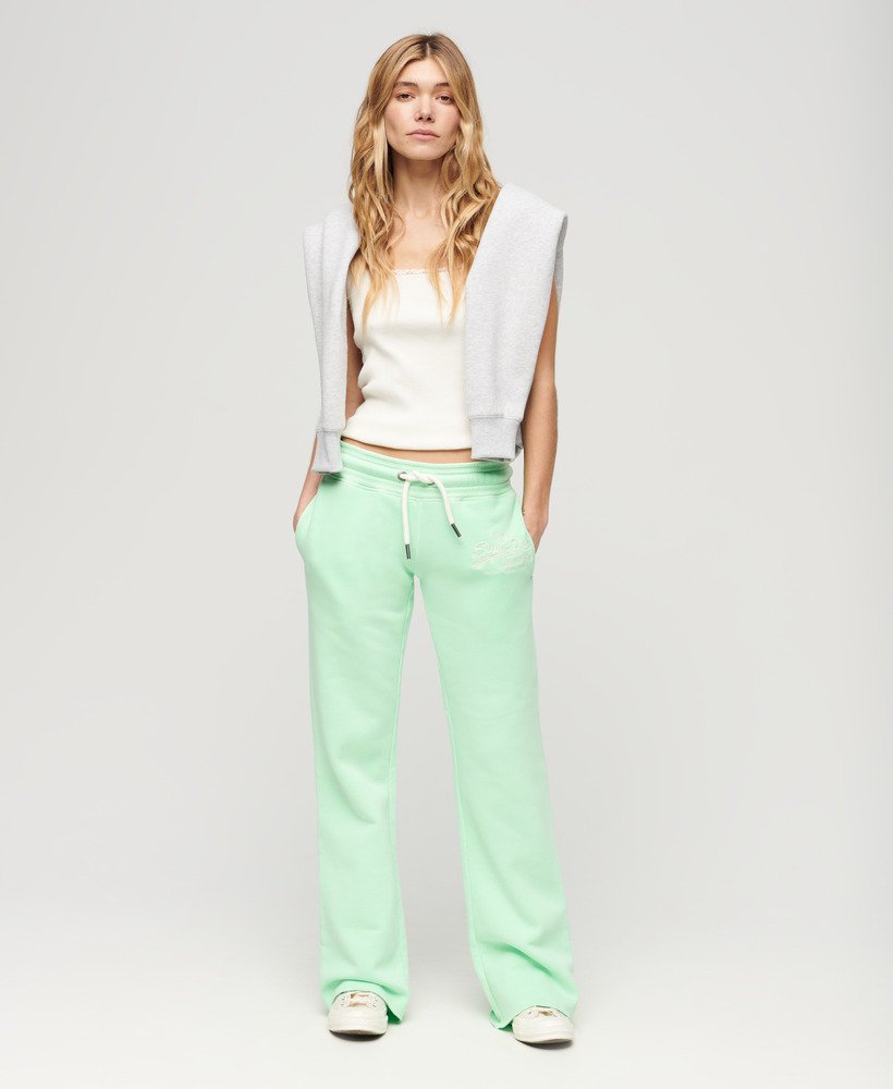 neon vintage logo low rise flare joggers in neo mint green