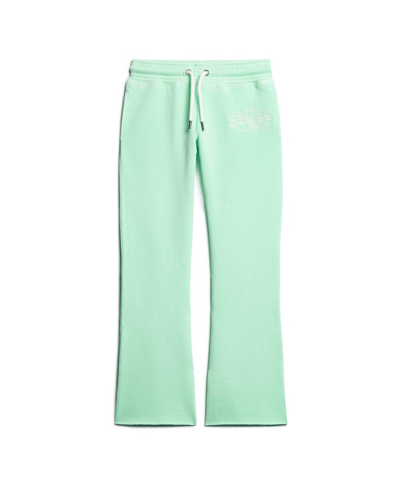 neon vintage logo low rise flare joggers in neo mint green