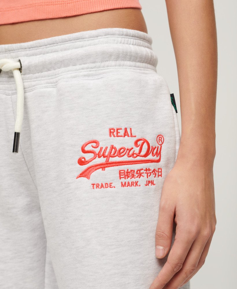 neon vintage logo low rise flare joggers in ice marl