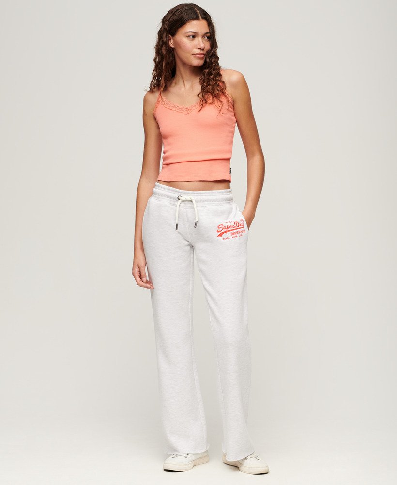 neon vintage logo low rise flare joggers in ice marl