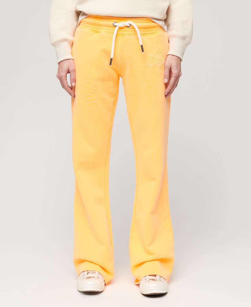 neon vintage logo low-rise flared joggingbroek in fel oranje