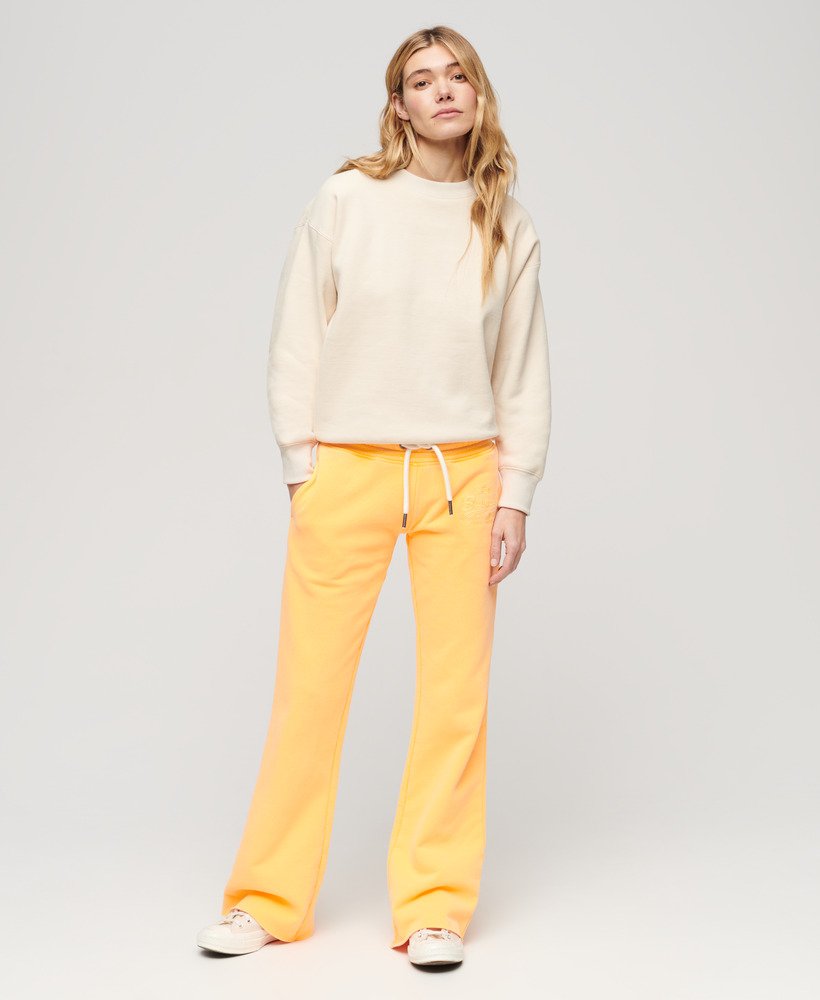 neon vintage logo low-rise flared joggingbroek in fel oranje