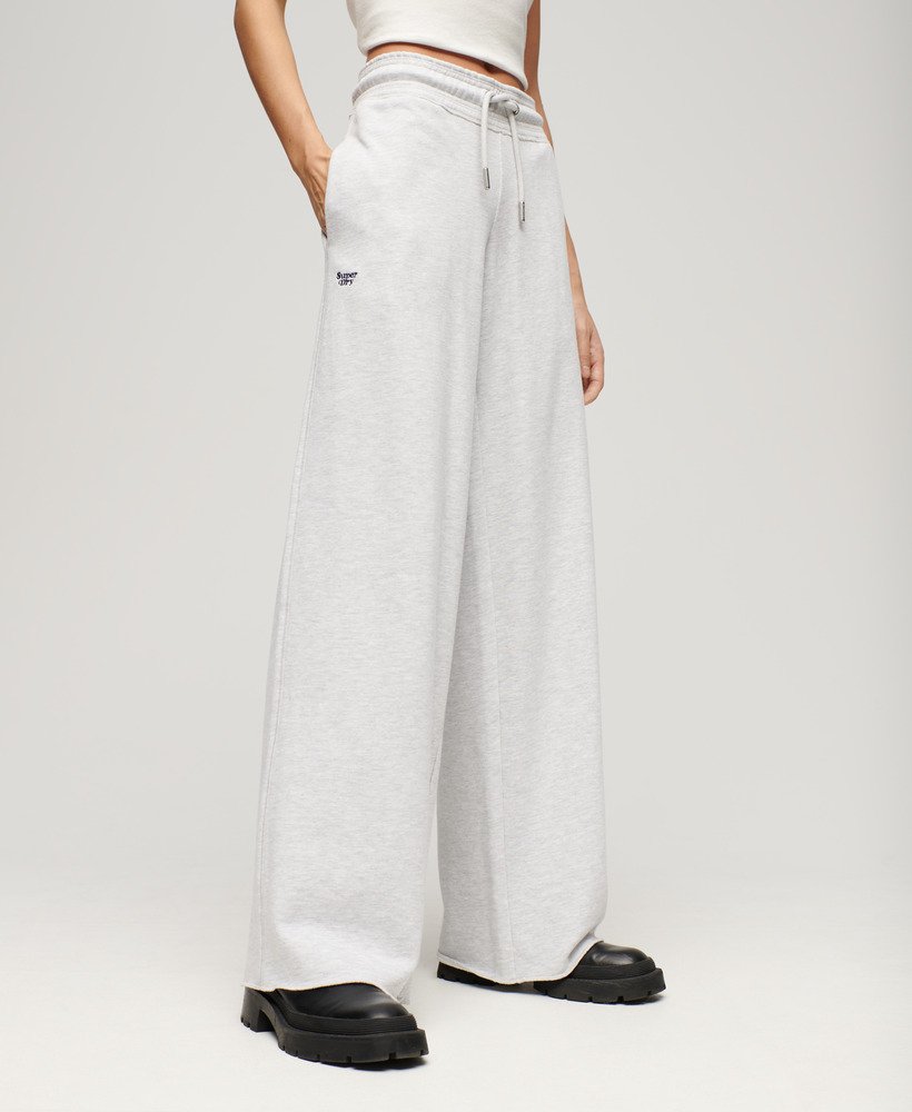 essential logo rechte joggingbroek in glacier grey marl