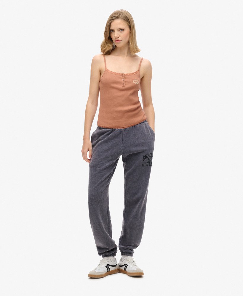 athletic essentials vintage wassen grafische joggingbroek in lauren navy