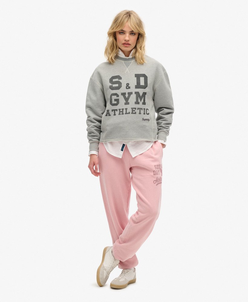 athletic essentials vintage wassen grafische joggingbroek in zachtroze