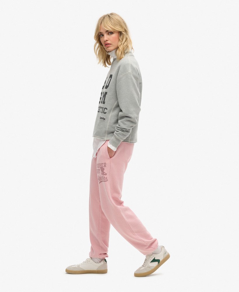 athletic essentials vintage wassen grafische joggingbroek in zachtroze