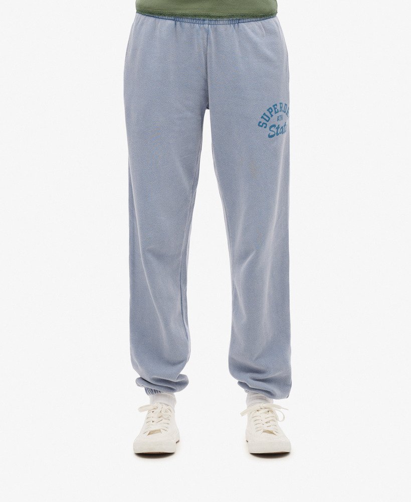 athletic essentials vintage wassen grafische joggingbroek in tidal blue