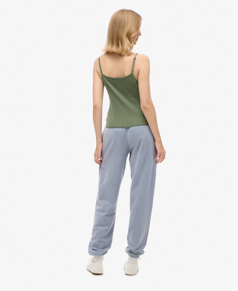 athletic essentials vintage wassen grafische joggingbroek in tidal blue