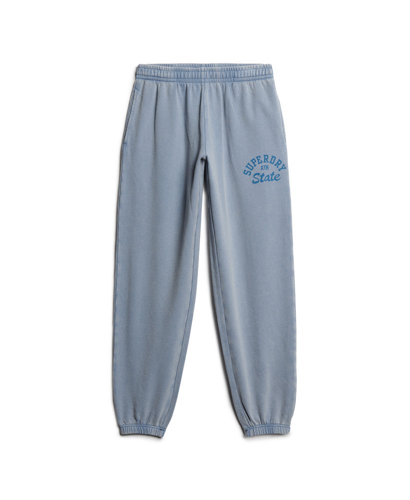 athletic essentials vintage wassen grafische joggingbroek in tidal blue