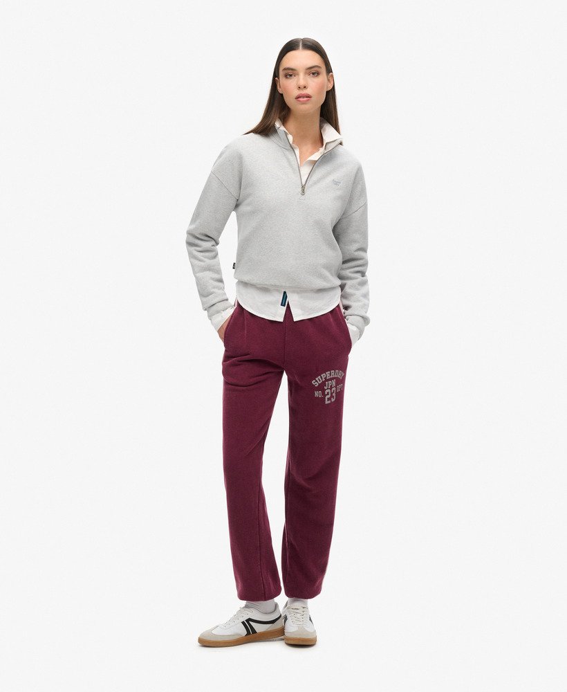 athletic essentials vintage joggingbroek met zijstrepen in port red