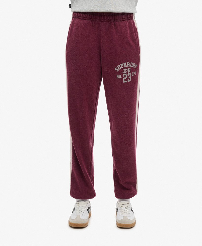 athletic essentials vintage joggingbroek met zijstrepen in port red