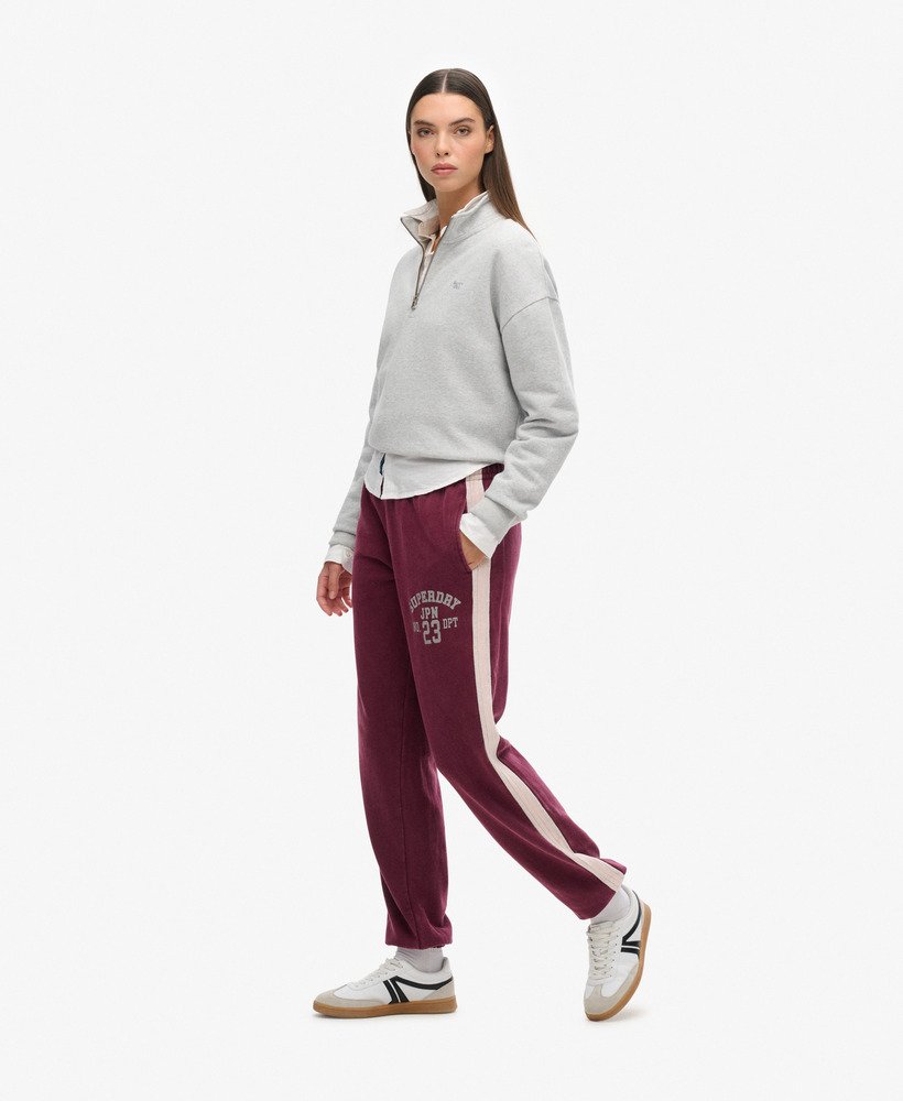 athletic essentials vintage joggingbroek met zijstrepen in port red