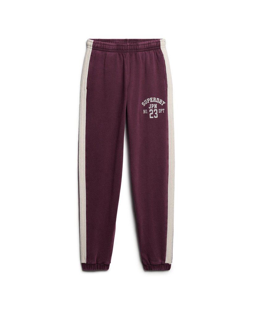 athletic essentials vintage joggingbroek met zijstrepen in port red