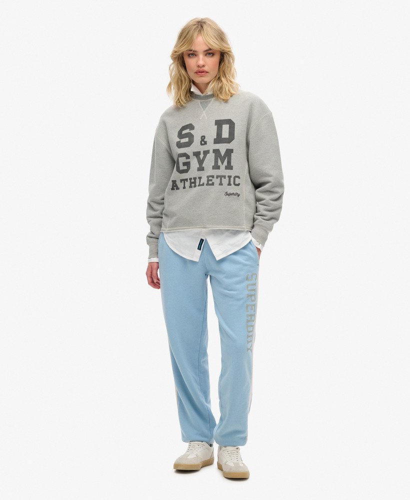 athletic essentials vintage joggingbroek met zijstrepen in allure blue