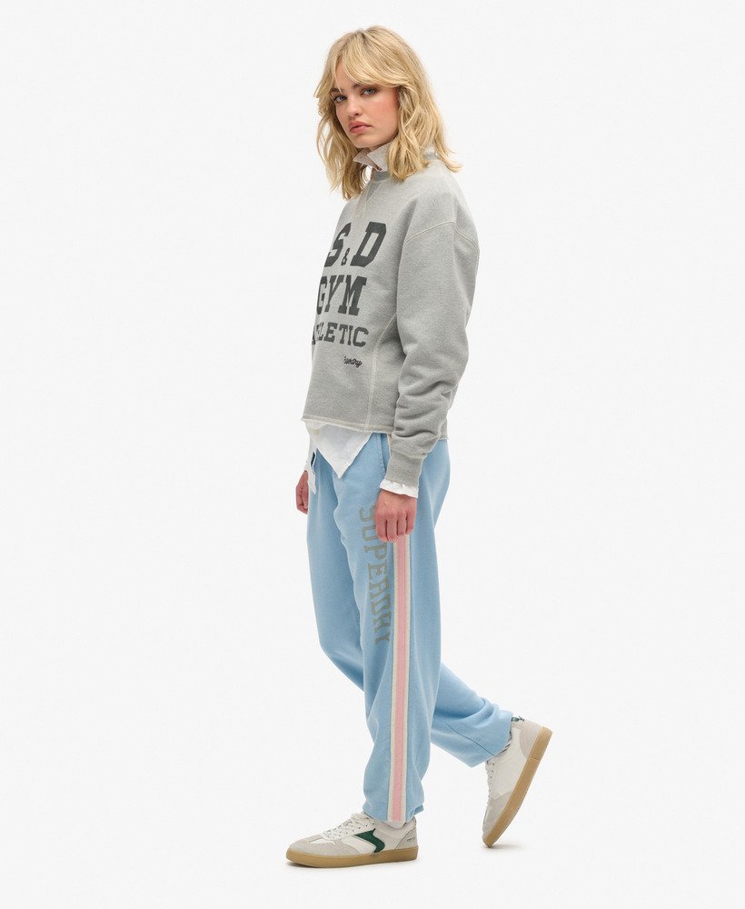 athletic essentials vintage joggingbroek met zijstrepen in allure blue