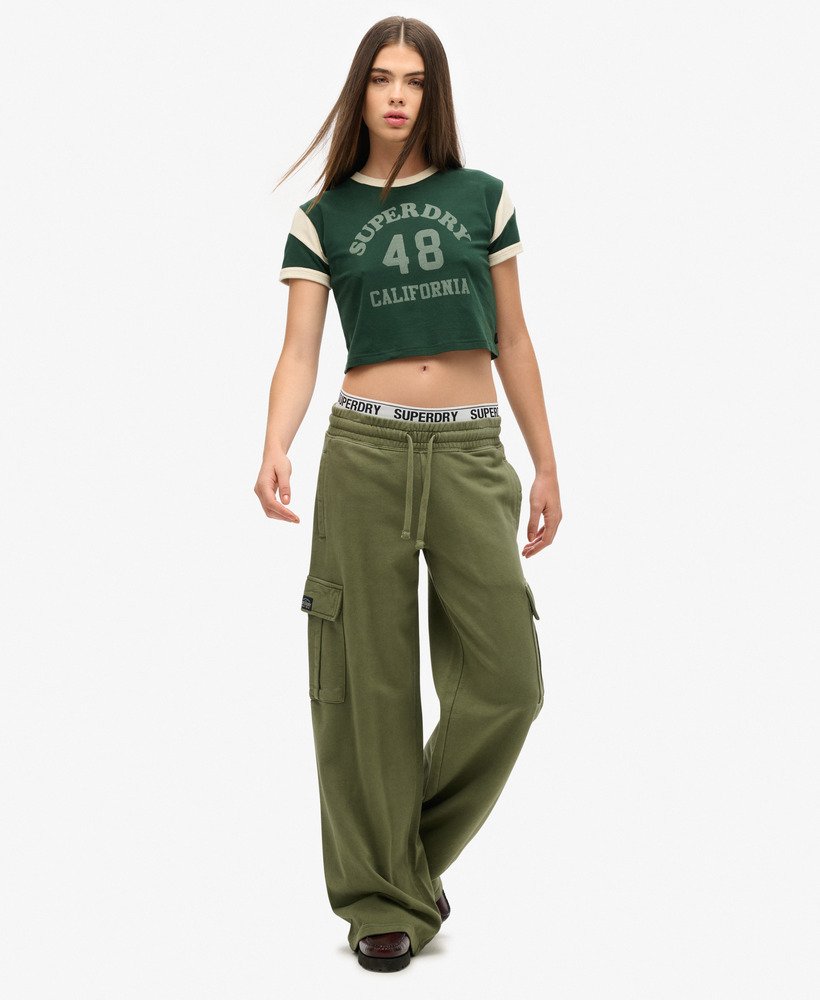 athletic essentials vintage wide cargo jogger in olive khaki