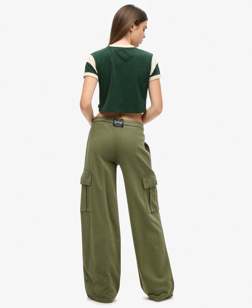 athletic essentials vintage wide cargo jogger in olive khaki
