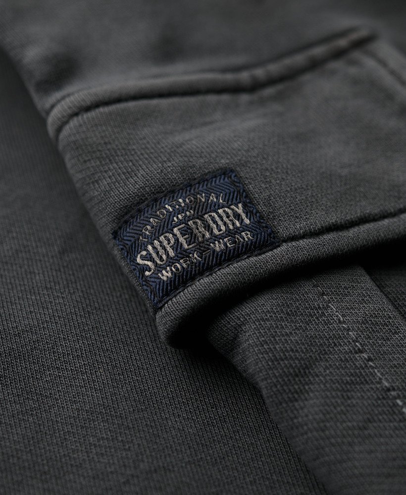 athletic essentials vintage wide cargo jogger in gewassen zwart
