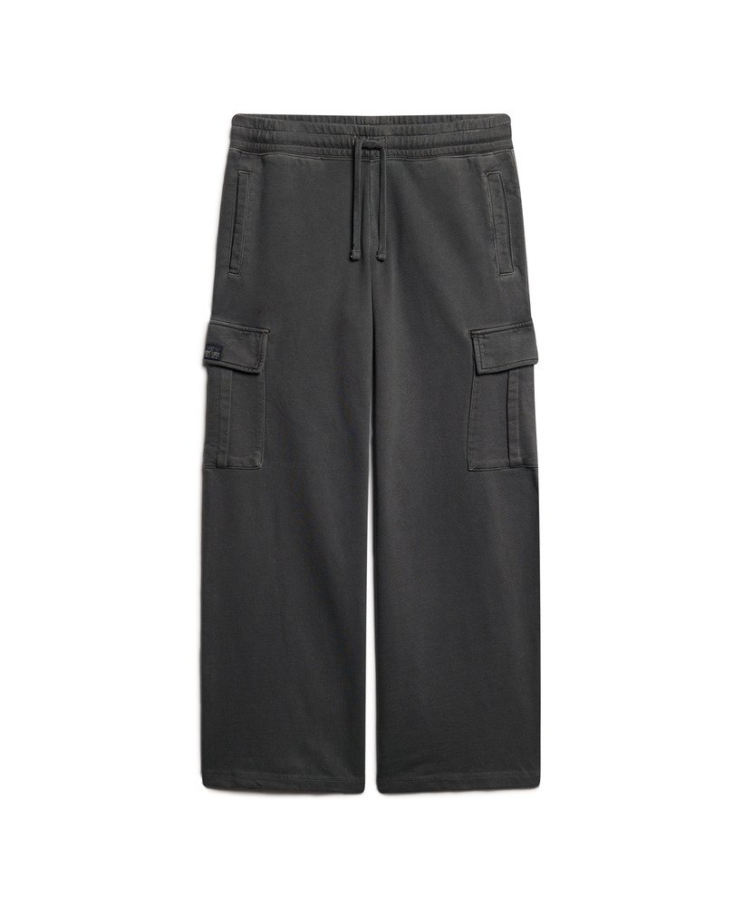 athletic essentials vintage wide cargo jogger in gewassen zwart