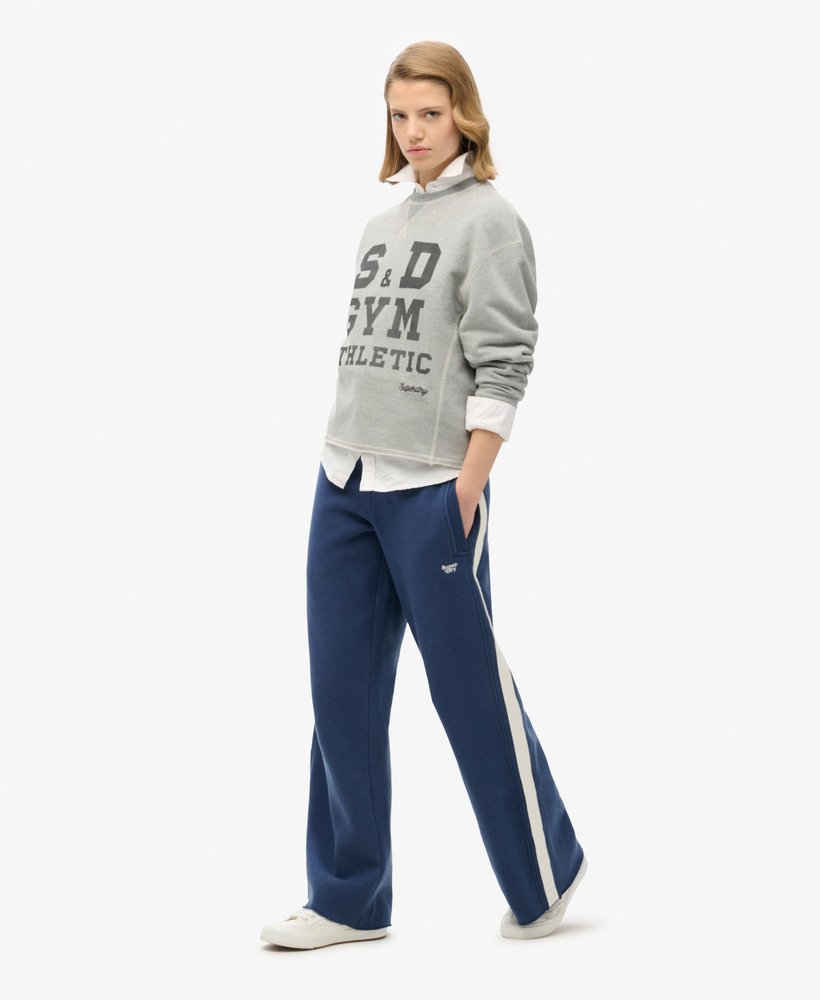 essential logo rechte joggingbroek in marineblauw