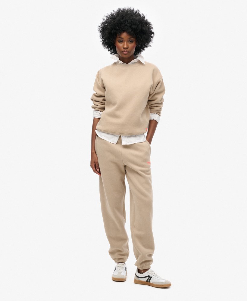 essential logo joggingbroek met manchetten in kasseiengrijs