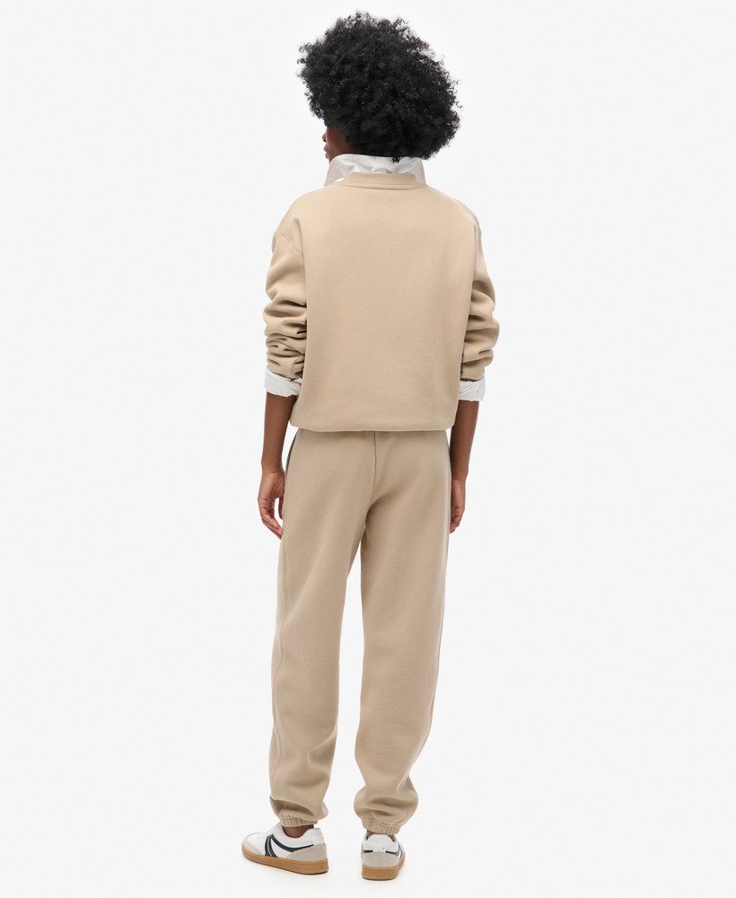 essential logo joggingbroek met manchetten in kasseiengrijs