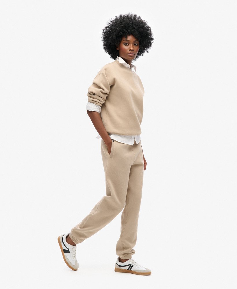 essential logo joggingbroek met manchetten in kasseiengrijs