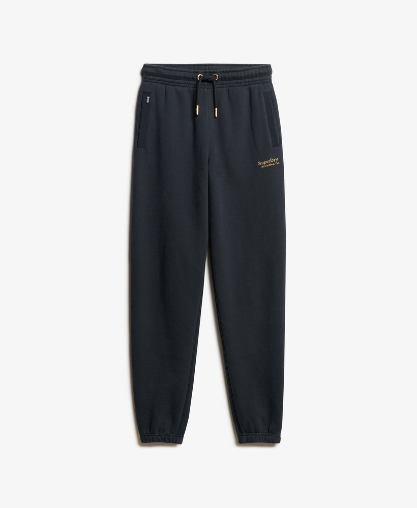 essential logo joggingbroek met manchetten in een prachtige marineblauwe kleur