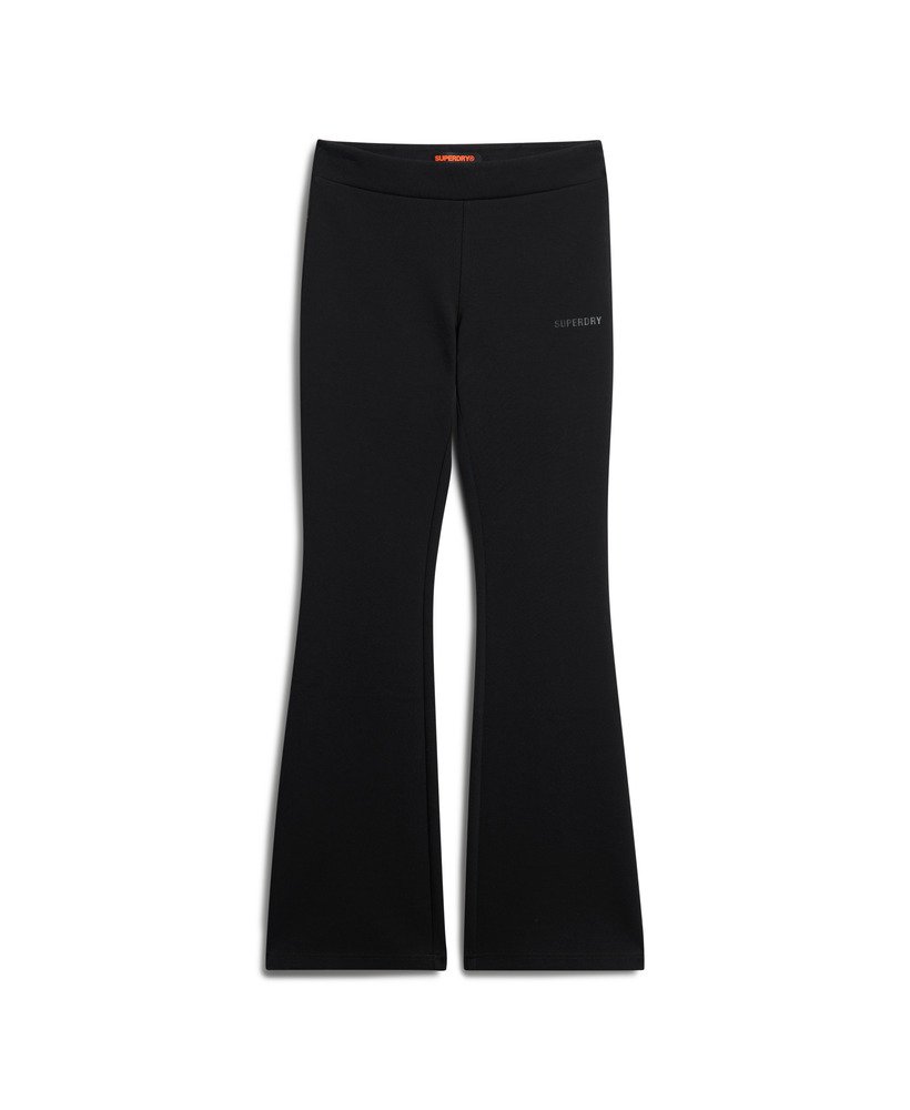 sport tech low rise flared joggers in zwart