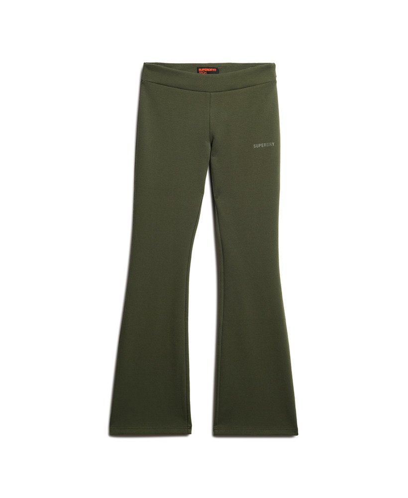 sport tech low rise flared joggers in army khaki