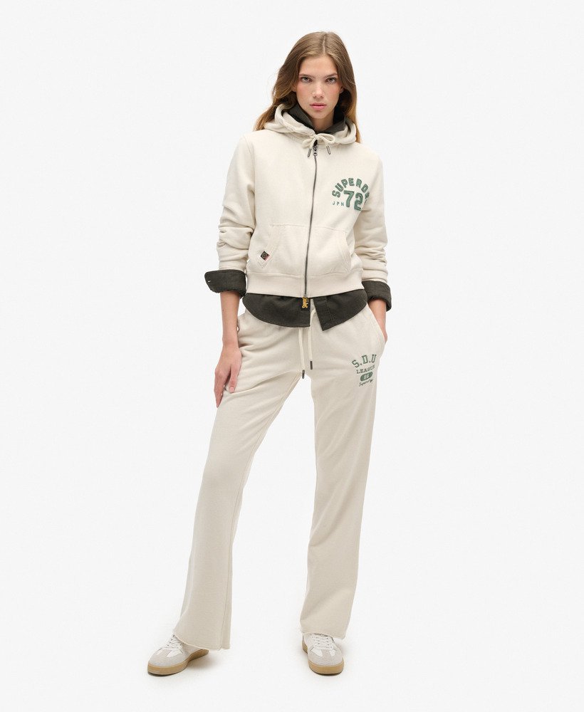 athletic essentials low rise flare joggers in turtledove cream
