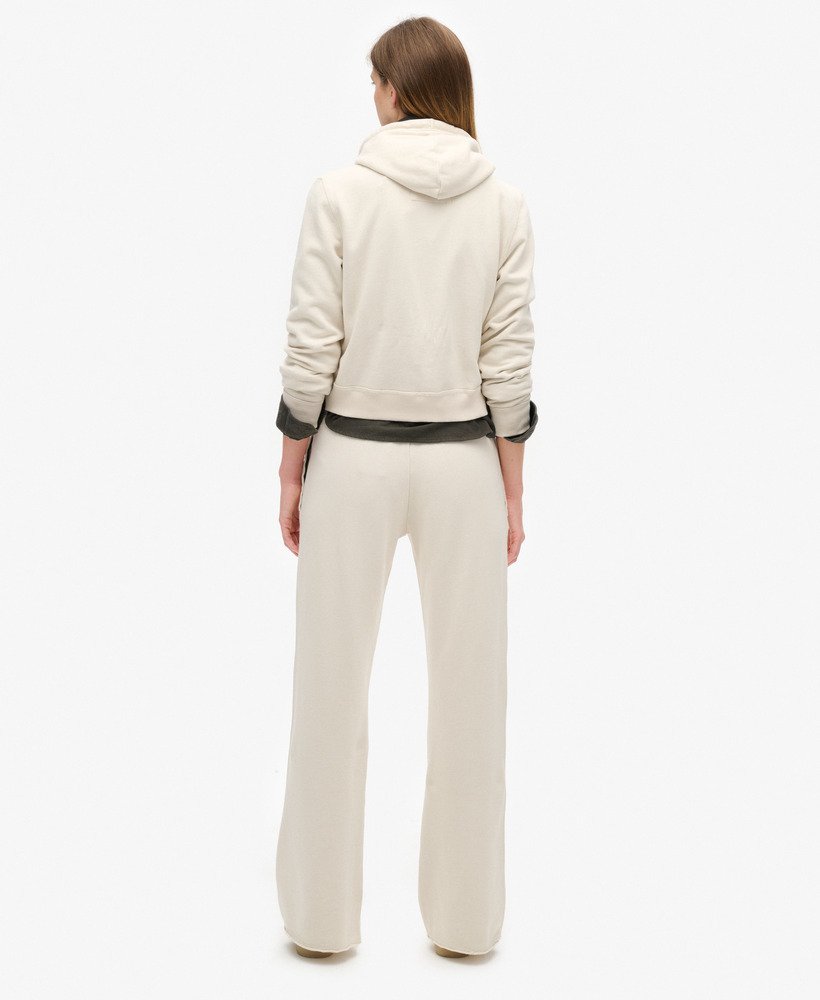 athletic essentials low rise flare joggers in turtledove cream