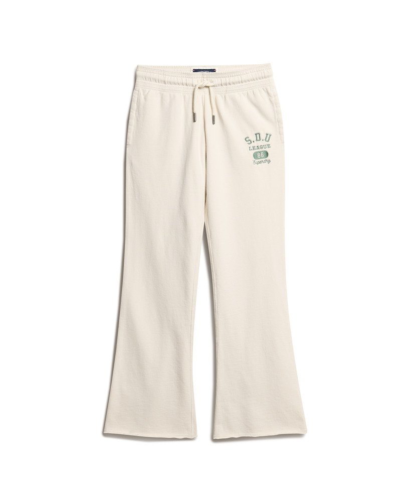 athletic essentials low rise flare joggers in turtledove cream