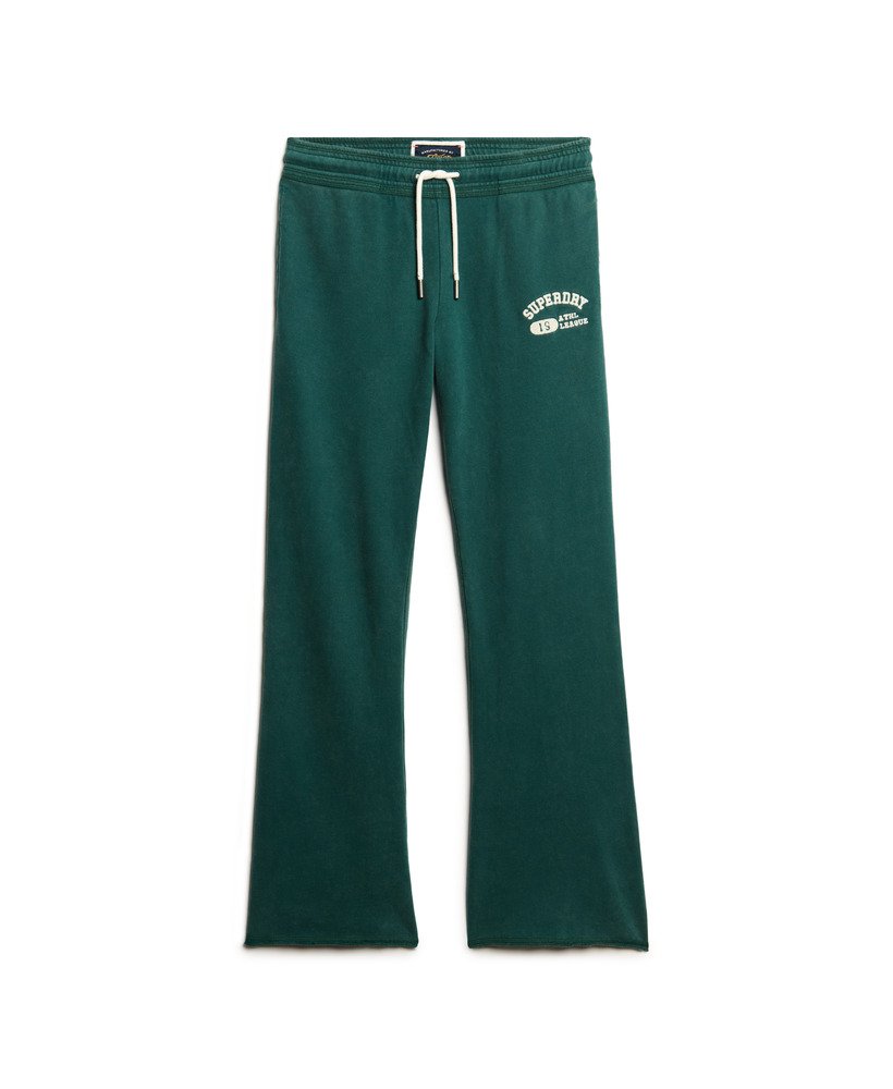 athletic essentials low rise flare joggers in dark pine green