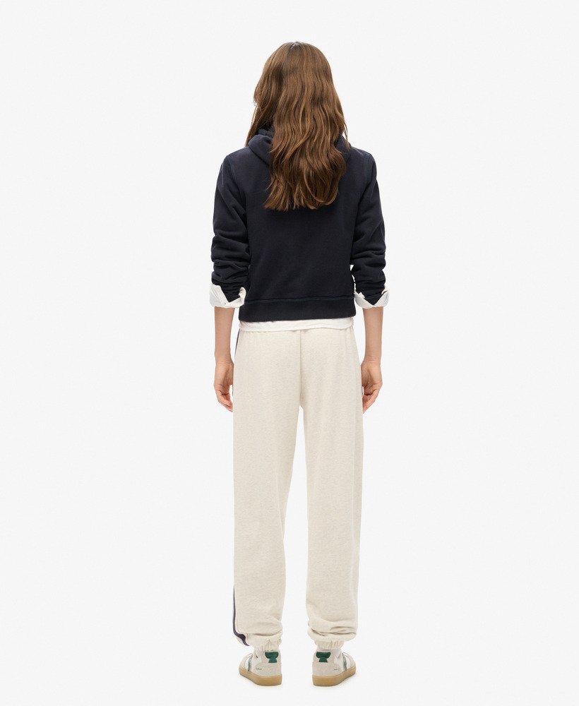 athletic essentials vintage joggingbroek met zijstrepen in havermoutgrijs gemêleerd