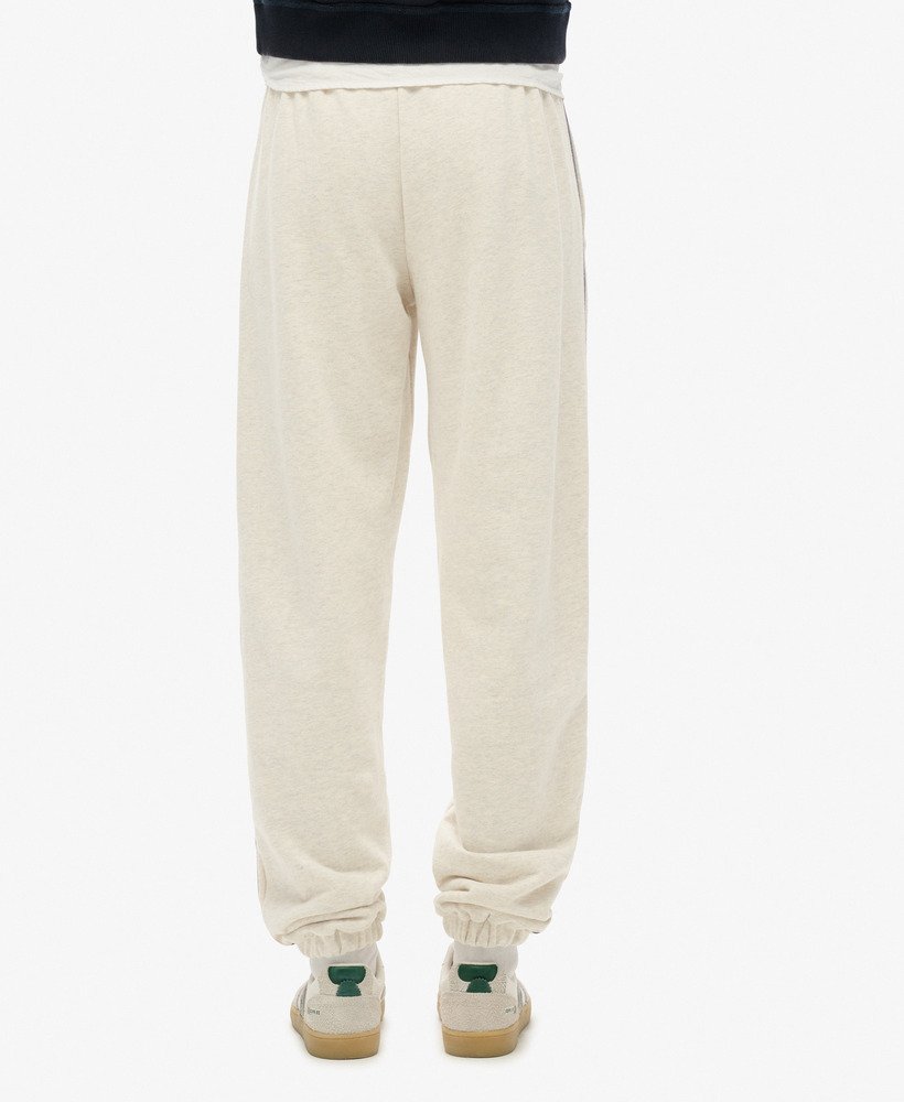athletic essentials vintage joggingbroek met zijstrepen in havermoutgrijs gemêleerd
