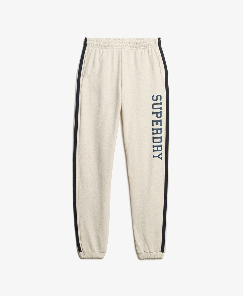 athletic essentials vintage joggingbroek met zijstrepen in havermoutgrijs gemêleerd