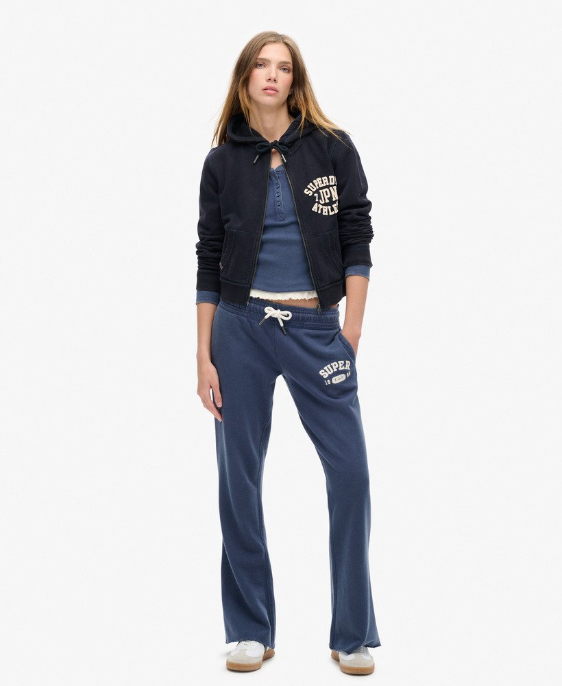 athletic essentials low rise flare joggers in mariner navy