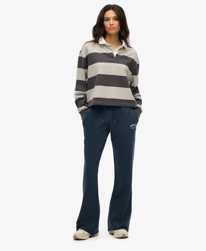 athletic essentials low rise flare joggers in richest navy