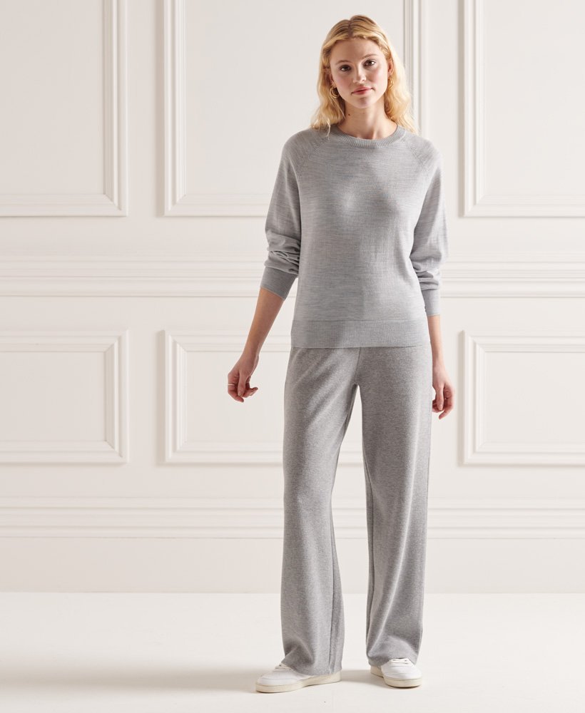 merino crew jumper in mid marl