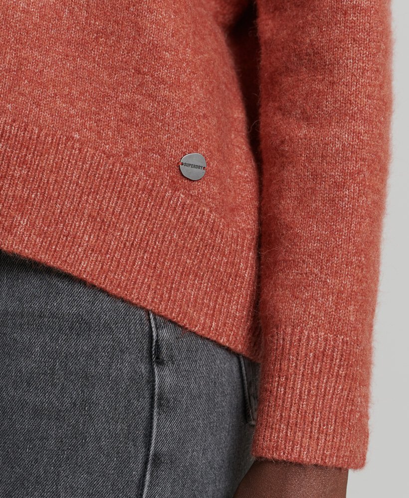 studios slouch v-hals gebreide trui in de kleur burnt brick