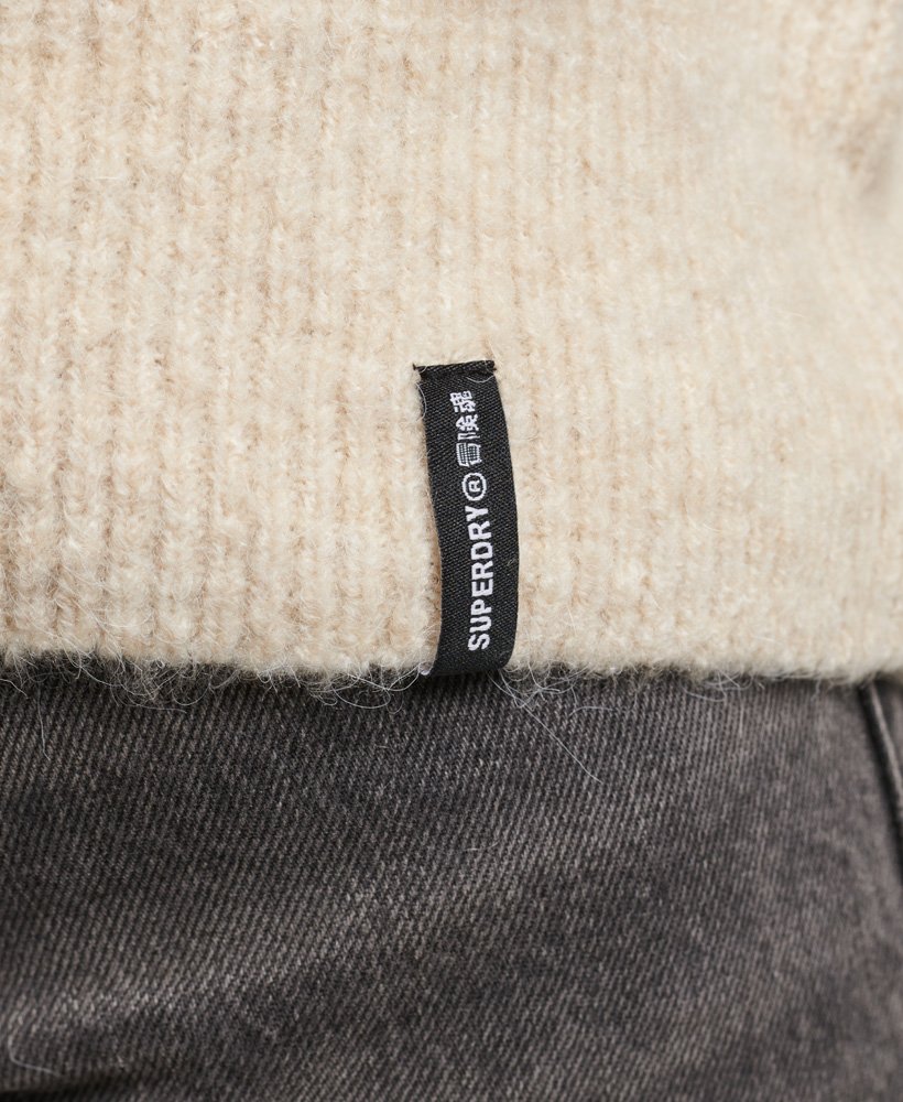 essential rib crew jumper in ecru