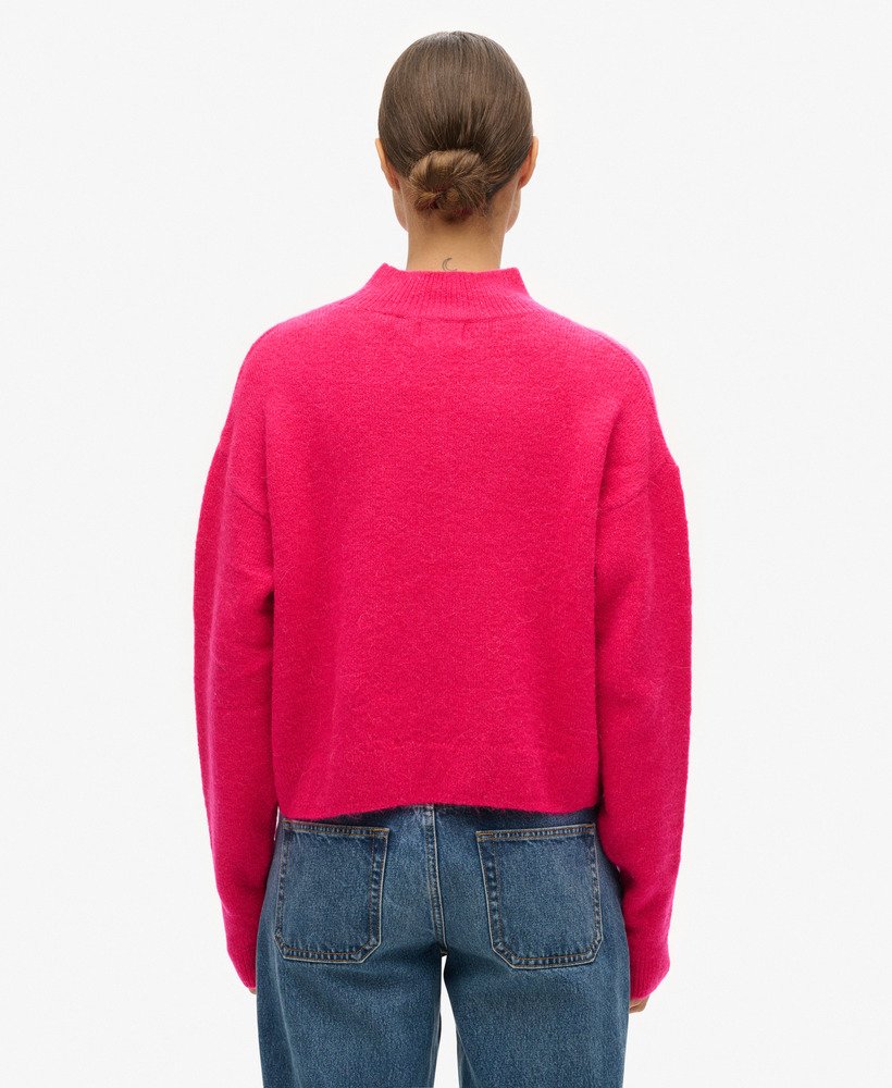 vintage essential mock neck jumper in felroze