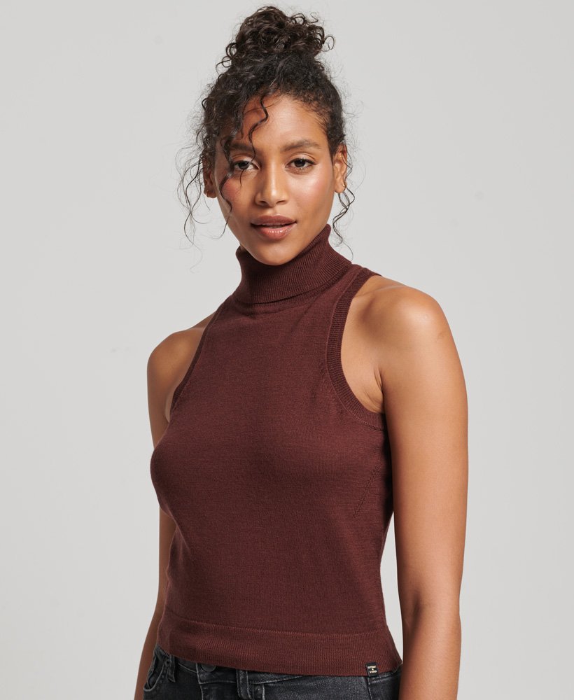 studios merino coltrui vest in bittere chocolade