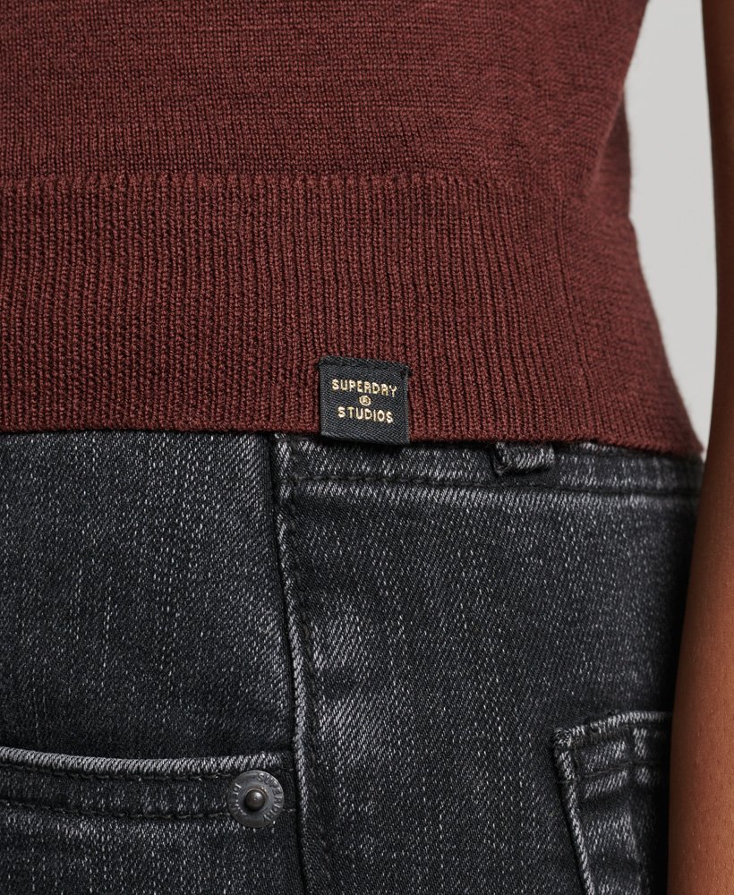 studios merino coltrui vest in bittere chocolade