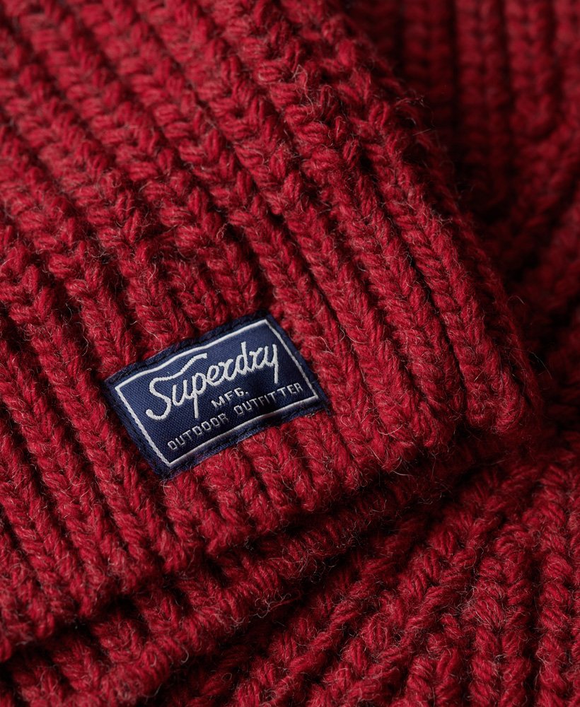 slouchy gebreide coltrui in rouge marl.